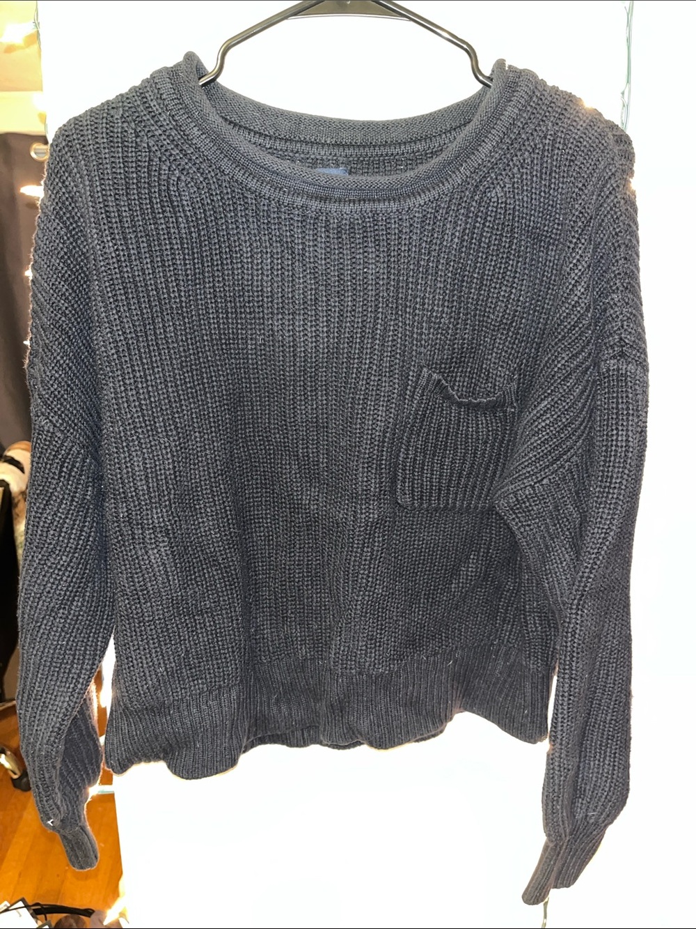 GAP Women's Black Crewneck Knit Sweater